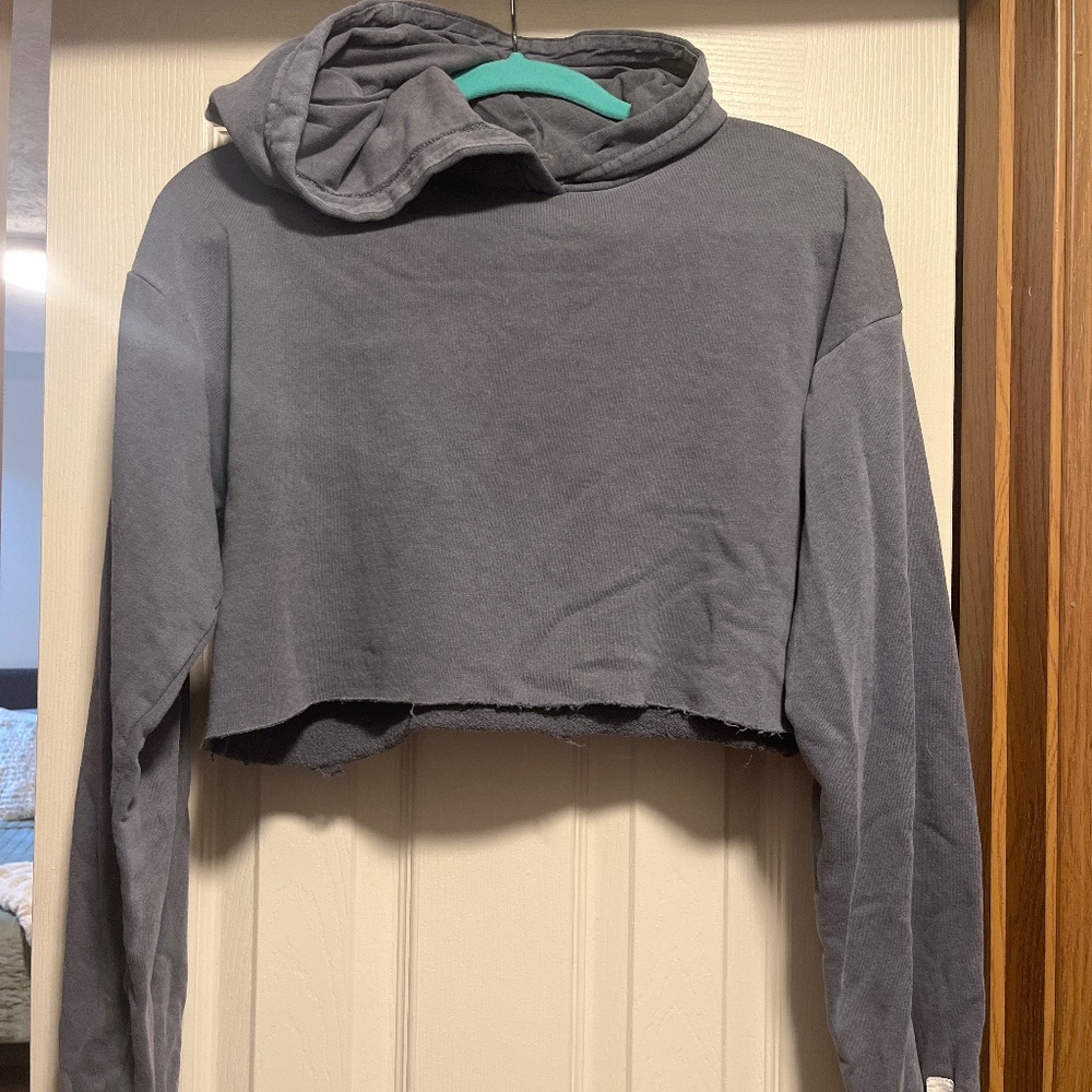Grey cropped Hoodie
